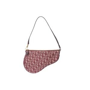 Christian Dior Trotter Saddle Burgundy Red One Shoulder Hobo Bag